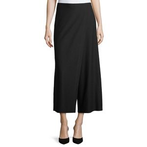 Eileen Fisher Wrap-Front Wide-Leg Crepe Pants EUC